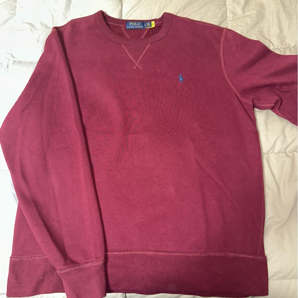 Polo by Ralph Lauren Men's Burgundy Crewneck Sweater